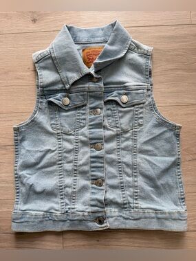 Levi's Light Wash Kids Denim Vest in Pale Blue